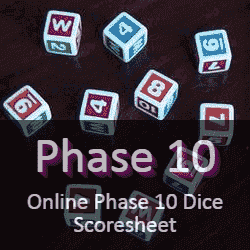Online Phase 10 Dice Score Sheet, Phase 10 Dice Score Card
